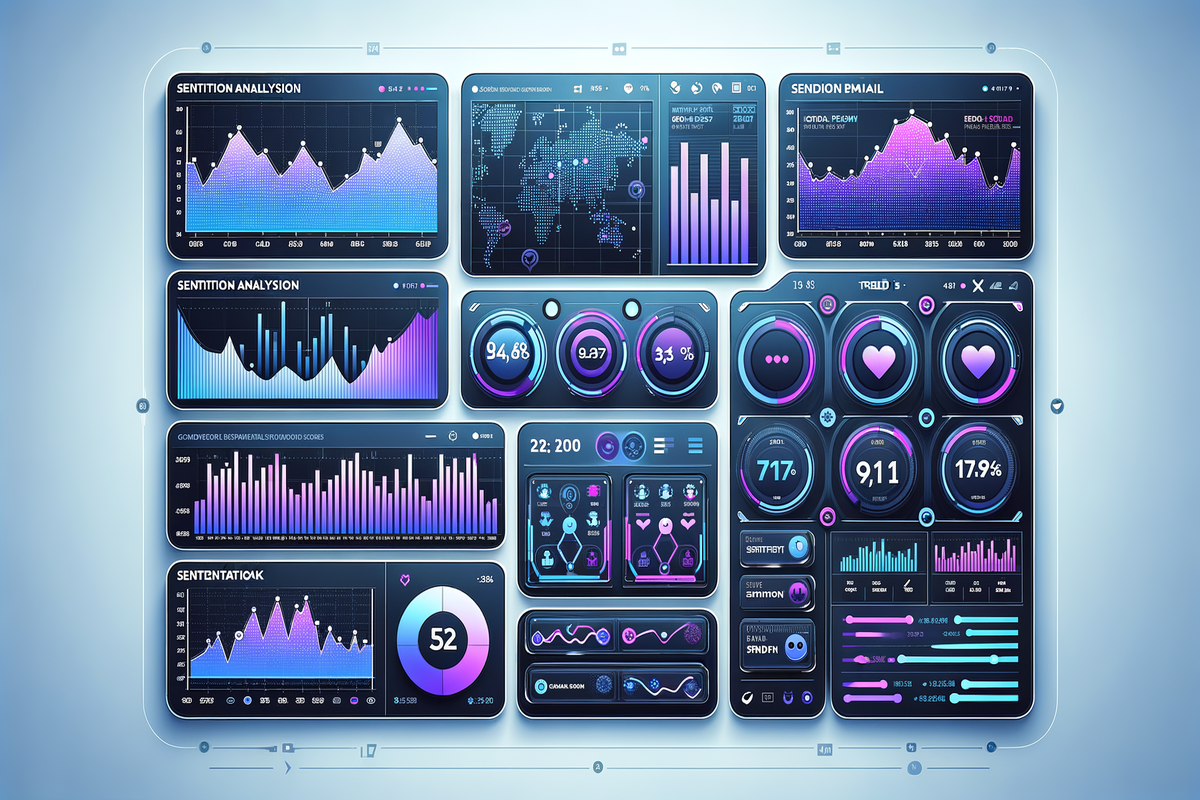 Sentimark Dashboard Preview - Advanced AI sentiment analysis platform visualizing financial market data