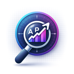 Hidden Alpha Detection Icon - Magnifying glass showing market insights